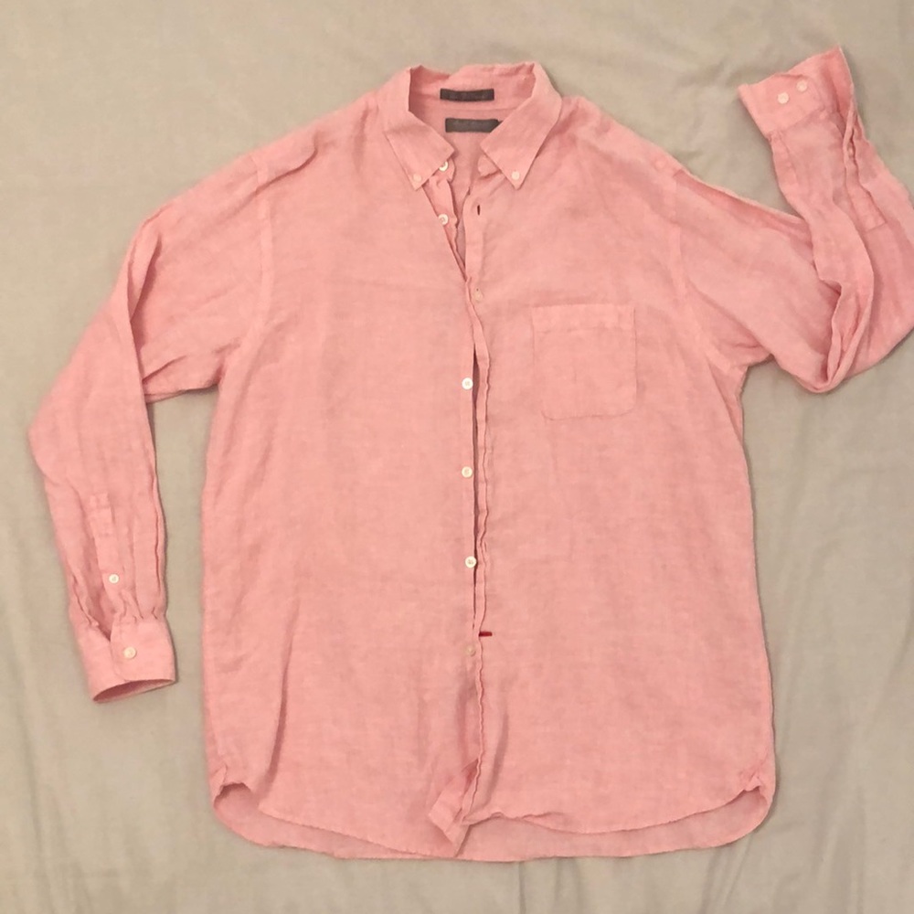 Daniel Cremieux Signature Collection Men’s Linen Pink Button Down